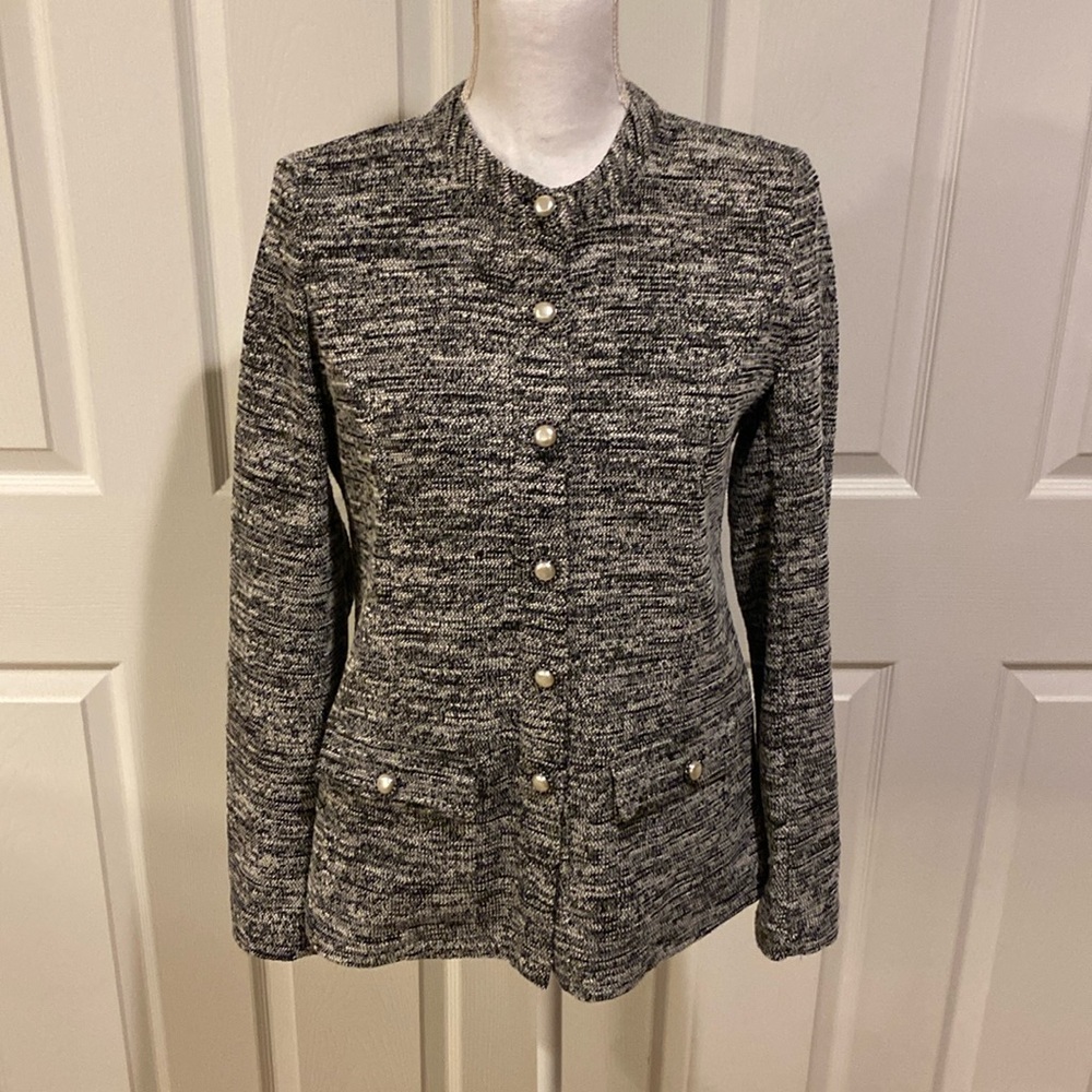 Karl Lagerfeld knit jacket - pearl colored button details